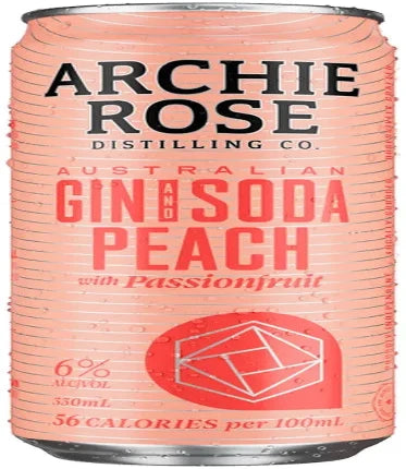 Archie Rose Straight Dry Gin & Peach Soda With Passionfruit 330ml