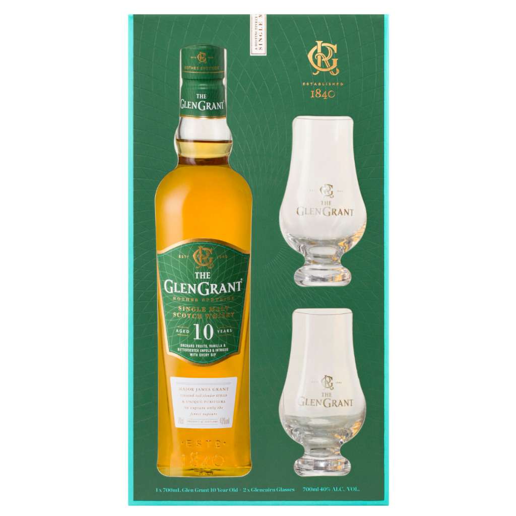 The Glen Grant 10 Year Old Gift Pack Single Malt Whisky 700ml