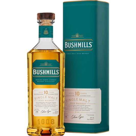 Bushmills 10 Year Old Single Malt Irish Whiskey 700mL