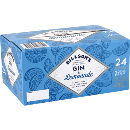 Billson's Gin & Lemonade 355ml - Pack of 24