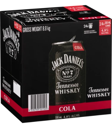 Jack Daniels Tennessee Whiskey & Cola Cubes 330ml - Pack of 24